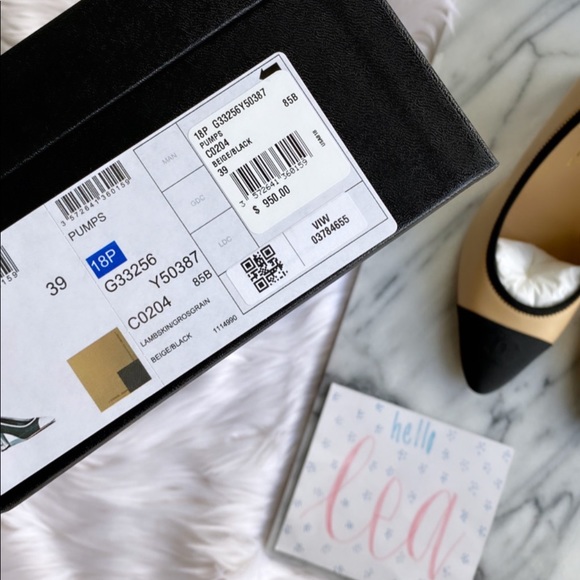 Chanel Beige & Black Two-Tone Pumps/Heels, Euro 39 - Picture 6 of 6